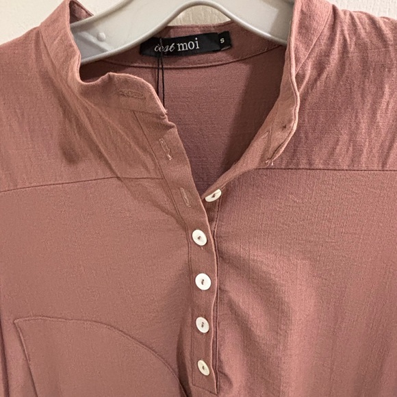 Chic Asymmetrical Dusty Rose Dress - Picture 5 of 5